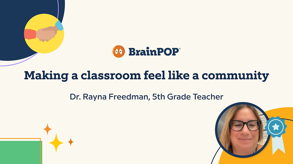 Video thumbnail. Making a classroom feel like a community, Dr. Rayna Freedman, 5th grade teacher